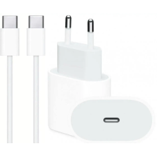Сетевое зарядное устройство для iPad IPhone 15 16 Pro Plus Max 35W USB-C + кабель type-c  type-c 1М Комплект быстрой зарядки White S20W11