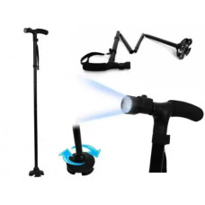 Складная телескопическая трость с встроенным фонариком для ходьбы Trusty Cane универсальная