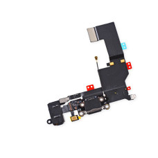 Шлейф iPhone 7 с разъемом зарядки и аудио-разъемом черный