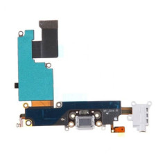 Шлейф iPhone 6 Plus с разъемом зарядки и аудио-разъемом белый