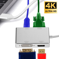USB хаб на VGA DVI HDMI DisplayPort переходник для Type-C адаптер USB hub для USB-C на MacBook hub PAVLYSH PH-06