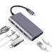 USB хаб Type C 8 в 1 HDMI USB Hub 3x3.0 Ethernet LAN RJ 45 USB SD TF Card Reader USB C переходник USB-C PAVLYSH P4