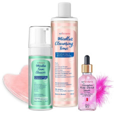 Уход для лица Косметический набор для лица подарочный комплект NoSecrets Beauty Box (Тоник 250ml + Мицелярная вода 150ml + Сывородка 30ml + Скребок)