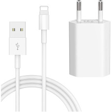 Кабель для iPhone Lightning to USB Foxconn кабель зарядки для iPad IOS 1m и блок питания зарядный Комплект White