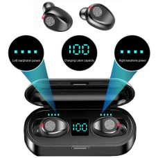 Беспроводные вакуумные Bluetooth наушники с индикацией заряда TWS F9 + функция POWER BANK для iOS Android