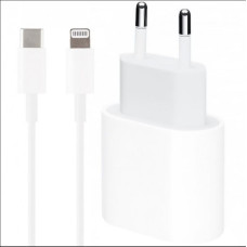 Комплект быстрой зарядки Hifriend для Apple iPhone, Сетевое зарядное устройство 18W USB-C + Кабель USB-C Lightning 2M
