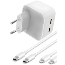 Быстрая зарядка для айфон комплект быстрой зарядки для Apple iPhone iPad Блок 35 Вт USB-C + 2 Кабеля зарядки USB-C to Lightning 1М Kayfovo B35C11