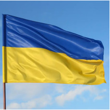 Флаг Украины Государственный из стрейч-атласа 90 х 140 см с сине-желтым дизайном, оборудованный карманом для флагштока