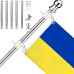Флагшток с флагом Украины Держатель для флага Фасадный флагшток Комплект флагшток регулируемый и флаг Украины габардин 140х90 Kayfovo FUA-1 Флагшток с флагом Украины Держатель для флага Фасадный флагшток Комплект флагшток регулируемый и флаг Украины габардин 140х90 Kayfovo FUA-1