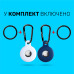 Чехол брелок для Apple AirTag с карабином Silicone White, Dark Blue Kayfovo WDB2 Комплект из 2 шт