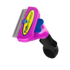 FURminator фурминатор с кнопкой для собак и котов для удаления шерсти универсальный, расческа от шерсти для домашних животных Размер L 6,5см ширина лезвия (462655)