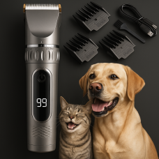 Машинка для стрижки животных Профессиональная бесшумная машинка для стрижки собак или кошек Беспроводной триммер для животных Машинка для груминга Kayfovo KLQ Gray